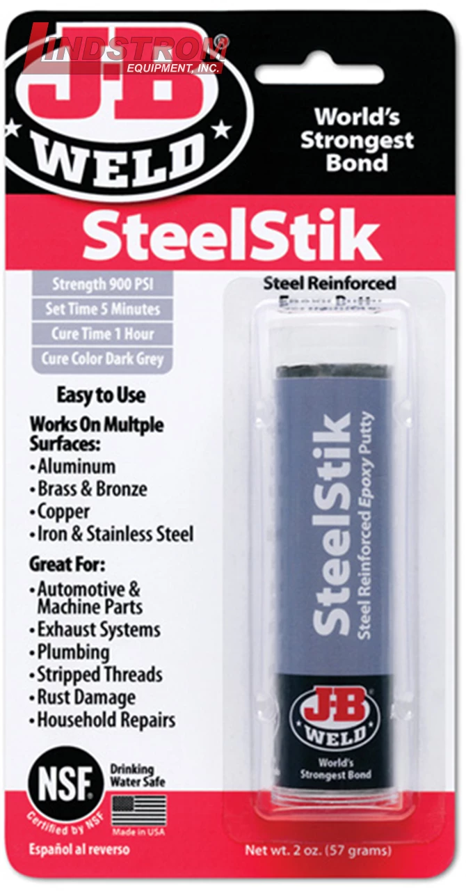 J-B Weld 8267-S SteelStik Steel Reinforced Epoxy Putty Stick - 2 oz